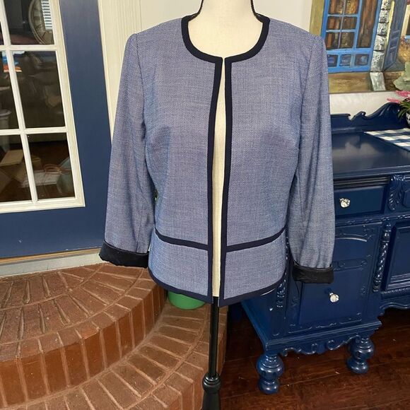 Talbots navy blue open front blazer Size 8 New without tags - Picture 1 of 7